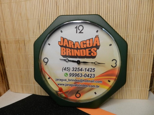 Relógio de Parede Oitavado Personalizado Com Sua Logo/Arte