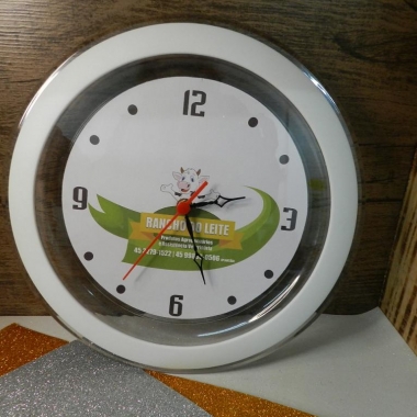 Relógio de Parede Redondo Fita Personalizado Com Logo/Arte