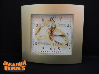 Relógio de Parede  1298 Prata/Dourado Personalizado